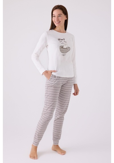 Arnetta Kadın Beyaz Pijama Takımı Beyaz