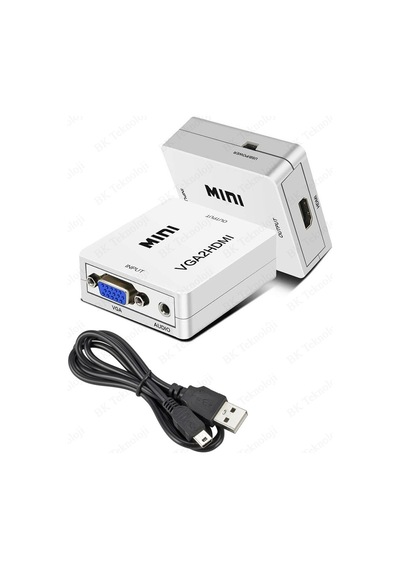 Mini VGA to HDMI Çevirici Dönüştürücü Adaptör Ses Destekli