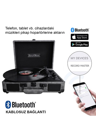 Record Master ST14012 Bluetooth ve Şarj Özellikli Retro Pikap