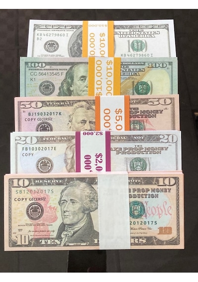 Aykar 500 Adet Karma Dolar Geçersiz Düğün Film Dizi Paraları