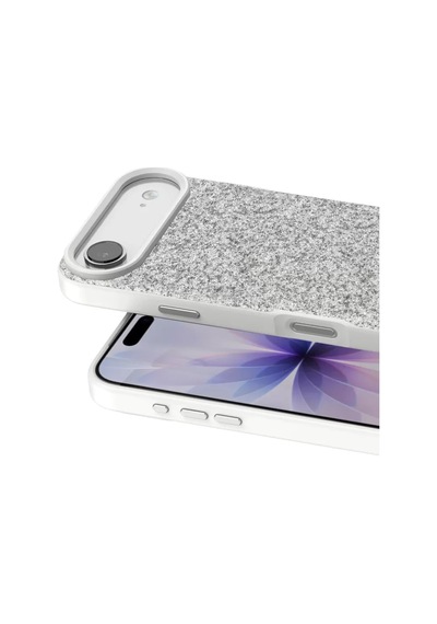 Onegif Apple İphone 17 Air Bright Simli Kapak - Beyaz Gümüş
