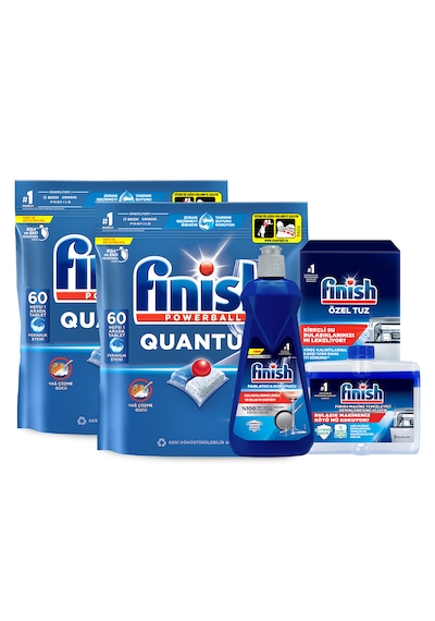 Finish Quantum 120 Tablet Bulaşık Makinesi Deterjanı (60 x 2) + Temizlik ve Bakım Seti