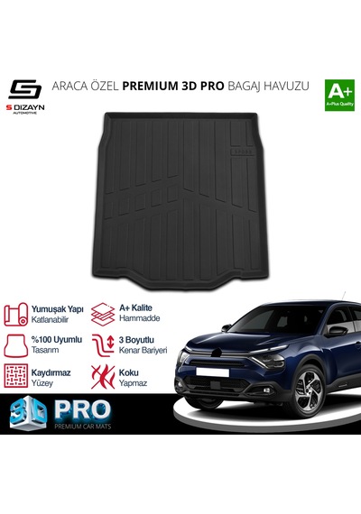 S-dizayn Citroen C4x İnce Stepne 3d Pro Bagaj Havuzu 2023 Üzeri A+ Kalite