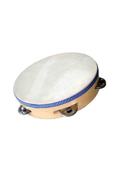 Derili Ahşap Kasnak Zilli Tef Çap 22 Cm