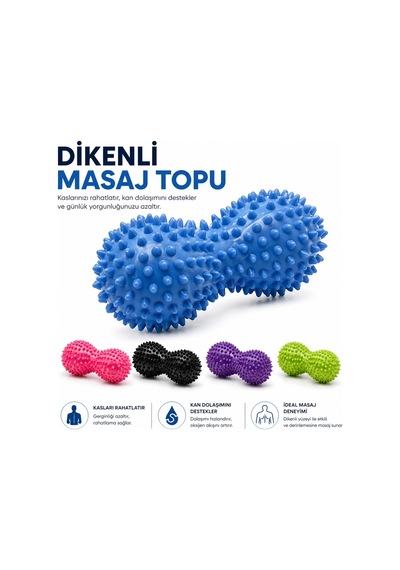 Robeve Dikenli Masaj Topu Ayak Boyun Vücut El Duyu Masaj Topu Nokta Masaj Aleti Taşınabilir Masaj Topu