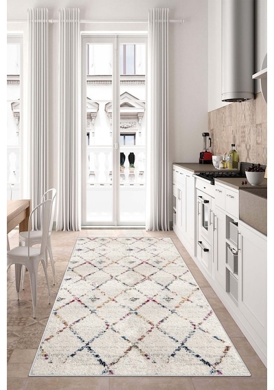 West Home Dijital Baskı Yıkanabilir Kaymaz Taban Leke Tutmaz Mutfak Halısı Salon Halısı Ve Yolluk Wh 464 White