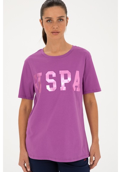 U.S. Polo Assn. Kadın Mor Basic Bisiklet Yaka Tişört 50280020-VR038