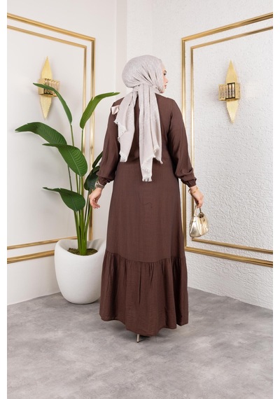 Harman Butik Kadın Bağlama Detaylı Çilek Kumaş Kahverengi Elbise Kahverengi Kahverengi Harman Butik Kadın Bağlama Detaylı Çilek Kumaş Kahverengi Elbise Kahverengi Kahverengi