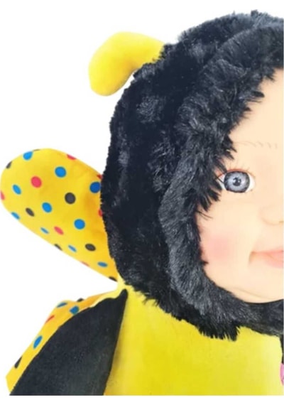 Sevimli Bebek Yüzlü Arı Peluş Oyuncak Uyku Arkadaşı 35 Cm Sarı
