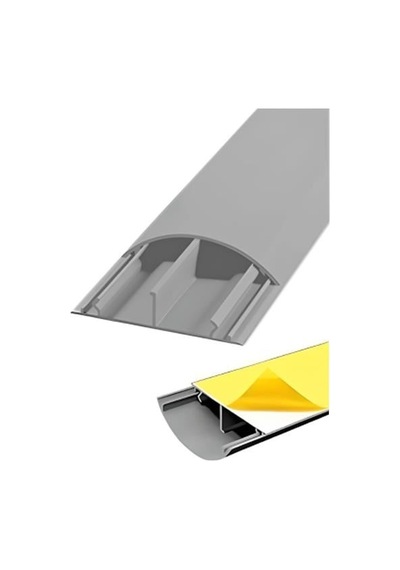 Kablo Kanalları 50x12 Balık Sırtı Yapışkan Bantlı Gri Renkli