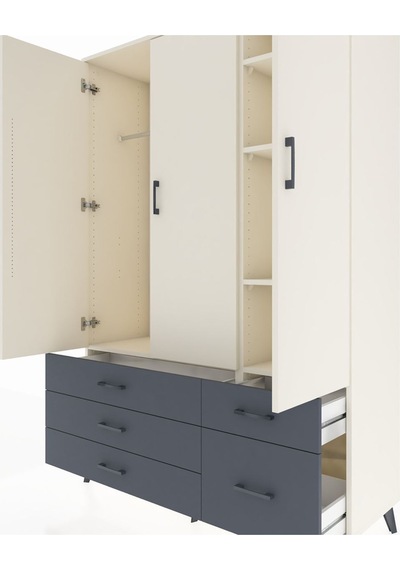 Hyperion Dolap 5 Raflı 5 Çekmeceli Tek Askılı 132x44x195 Aytaşı-aytaşı/antrasit Aytası/antrasıt Hyperion Dolap 5 Raflı 5 Çekmeceli Tek Askılı 132x44x195 Aytaşı-aytaşı/antrasit Aytası/antrasıt