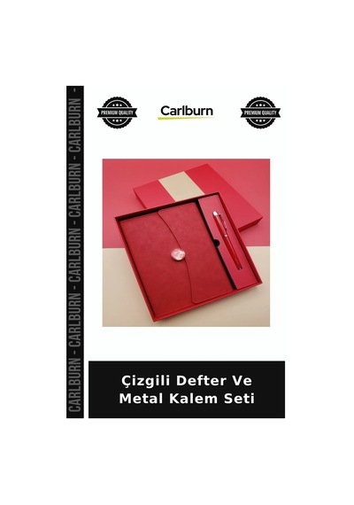 Çizgili Defter Ve Metal Kalem Seti Erkek Yetişkin Ofis Gereci