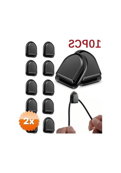 2 Paket Siyah Çok Amaçlı Yapışkanlı Kanca 10'lu