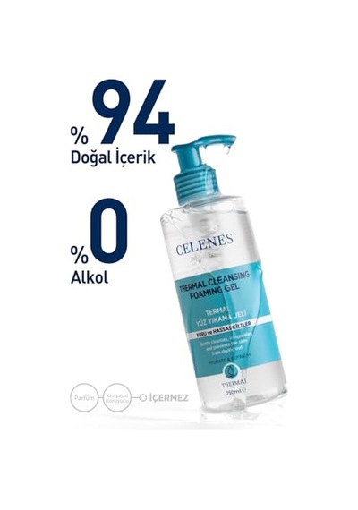 Celenes Nemlendirici Ve Canlandırıcı Thermal Yüz Temizleme Jeli Kuru Ve Hassas Ciltler 250 Ml, 7350104248116