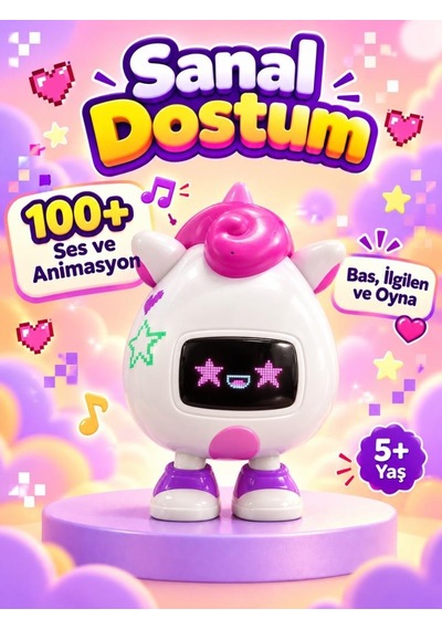 Gioc-hi Lisanslı 100 Den Fazla Ses Ve Animasyonlu Etkileşimli 10 Cm Oyuncak Sanal Dost Kirin