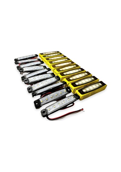 Ahmet Otomotiv Sanel 10 Adet 6 Ledli Beyaz Parmak Led 24v Lamba Basamak Aydınlatma