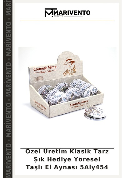 Özel Üretim Klasik Tarz Şık Hediye Yöresel Taşlı El Aynası 5aly454