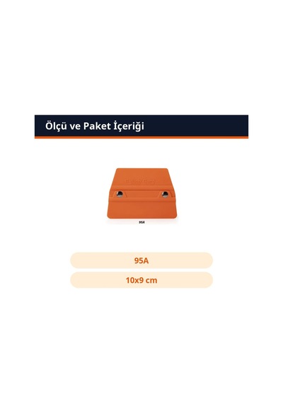 Trobus Teflonlu Ragle Oval Kare Ppf Tph Cam Filmi Uygulama Aparatı 95a Sertlik 10x9 Cm Turuncu