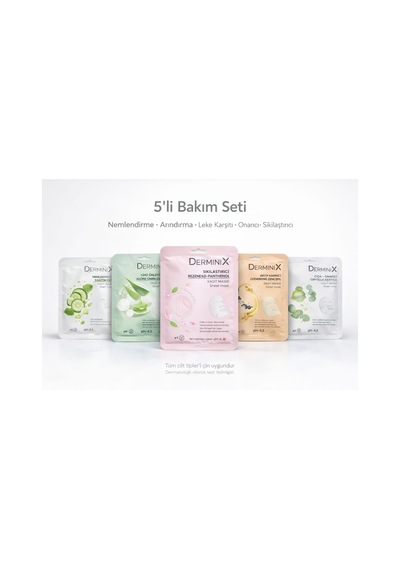 5 Li Kağıt Yüz Maskesi Seti Nemlendirici, Leke Karşıtı, Sıkılaştırıcı, Arındırıcı Ve Onarıcı Sheet Mask Seti Aloe Ver