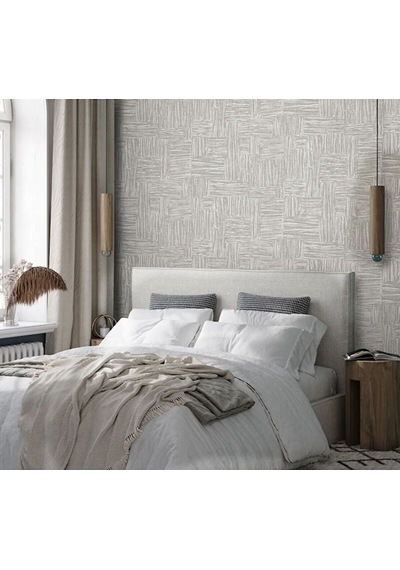 Adawall Muse Koleksiyonu- 25101-2 Vizon Dokulu Silinebilir Nonwoven Vinil Duvar Kağıdı- Açık Vizon, 1.06x15.6m - 16.5m² Bej