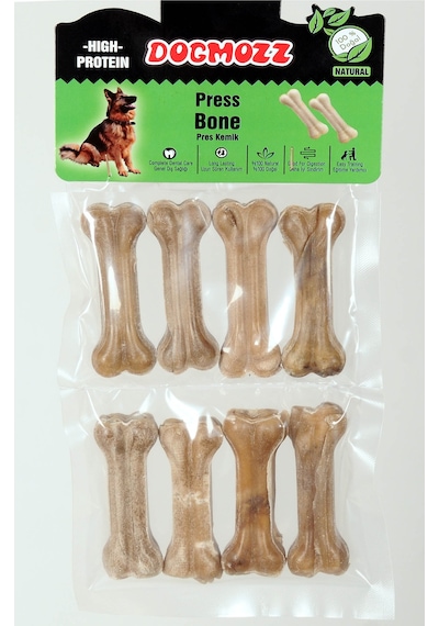 Dogmozz Premium Deri Pres Natural Köpek Kemiği 7 CM 8'li