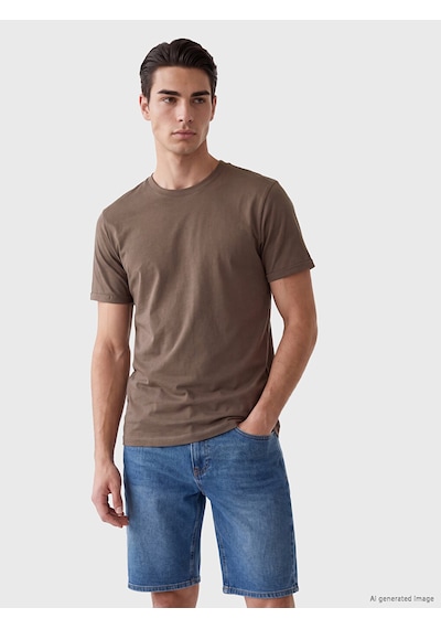 Lcwaıkıkı Classic Kahverengi Slim Fit İnce Kumaş Erkek Tişört /02