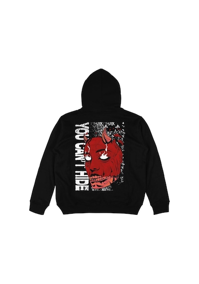 Tarzsokak You Can't Hide Siyah Oversize Unisex Kapüşonlu Sweatshirt Hoodie