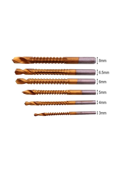 Titanyum Kaplı Hss Havşa Matkap Ucu 4-5-6-7-8Mm 6 Lı Set