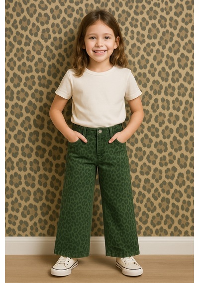 Uğur Bebe Kız Çocuk Yeşil Leopar Desenli Geniş Paça Premium Kot Trend Şıklık, Rahat Ve Tarz Günlük Pantolon Haki Yeşil Leopar Haki Yeşil Leopar Uğur Bebe Kız Çocuk Yeşil Leopar Desenli Geniş Paça Premium Kot Trend Şıklık, Rahat Ve Tarz Günlük Pantolon Haki Yeşil Leopar Haki Yeşil Leopar