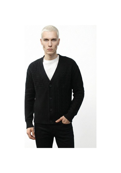 Loose Fit Erkek Hırka Siyah