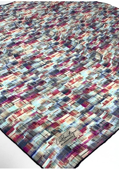 La Boutique Yaz Serinliği Güz Eşarp - 90 X 90 -2618asm Lacivert-su Yeşili