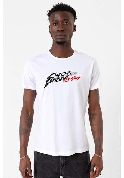 Stray Kids Chk Chk Boom Beyaz Erkek Bisikletyaka Tshirt 001
