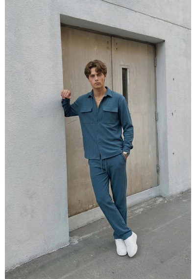Vamos Fitilli Baggy Fit Pantolon İndigo