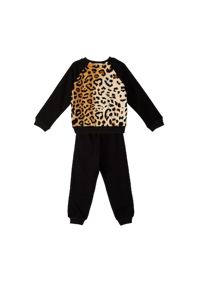 Peluş Leopar Kız Çocuk Kışlık Eşofman Takım