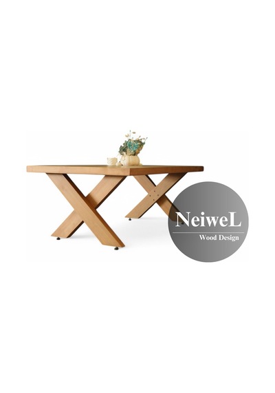 Neiwel Voel Doğal Ahşap Sehpa-70-100 Açık Ceviz