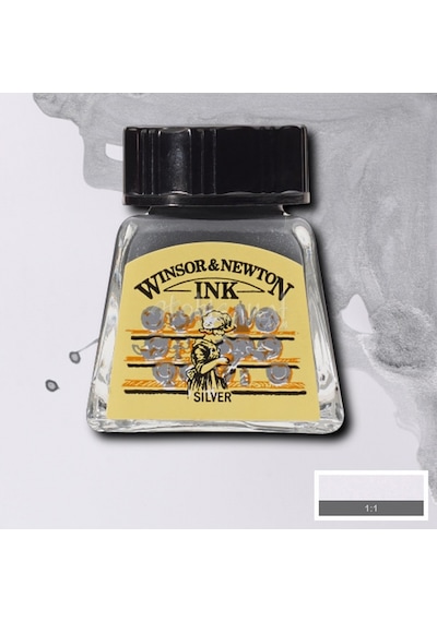 Winsor&Newton Ink Çizim Mürekkebi 14 Ml 617 Silver