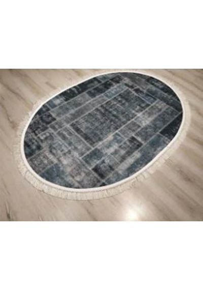 Yamalıhome Angel 1444-02 Patchwork Antrasit 120X180 Cm Saçaklı Ov