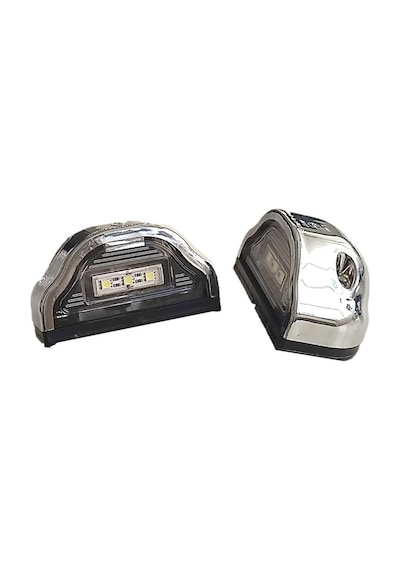 2 Adet Tır Kamyon Dorse Plaka Lambası Kobra Krom 12-24 Volt