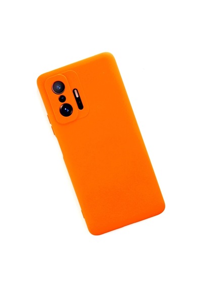Newface - 22 - Xiaomi Mi 11t Pro Kılıf Nano İçi Kadife Silikon - Spt-gld - - Turuncu