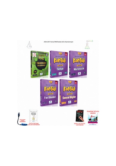 Paraf 6. Sınıf Tüm Dersler + Kontakt Dört Ders 5 Kitap Seti