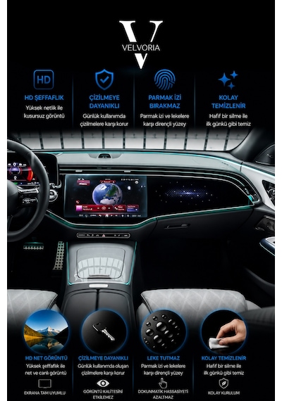 Mercedes E180 Multimedya Ve Yolcu Ekranı Esnek Nano Ekran Koruyucu