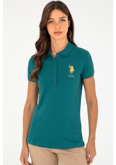 U.S. Polo Assn. Kadın Koyu Yeşil Basic Polo Yaka Tişört 50280071-VR101