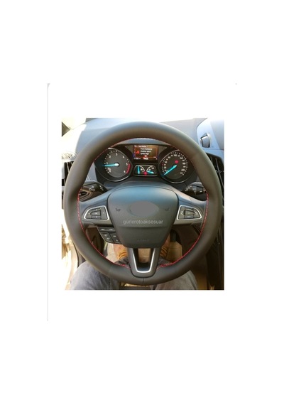 Ford Fiesta Kırmızı Ipli Dikmeli Direksiyon Kılıfı (38×10.5Cm)