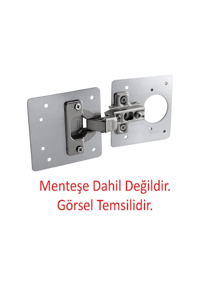 Dolap Kapak Taş Menteşe Tamir Sacı Nobel Pratik Onarım Kiti Yuva Saçı Tablası 8x8.5 Cm 4 Adet Gümüş