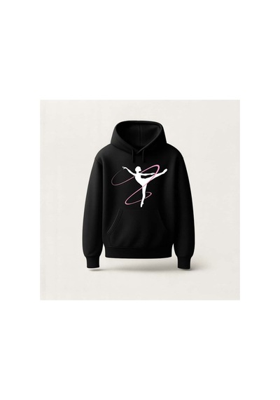 Ada Kostüm Tasarım Gymnastic Girl Hoodie Sweatshirt Siyah