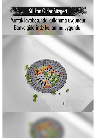 Silikon Lavabo Gideri Süzgeci Çr