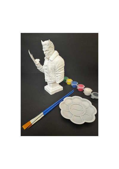 3d Wolverine Logan Figür Boyama Seti - Kendin Boya Hobi Ve Etkinlik Seti - Akrilik Boya + 2 Fırça