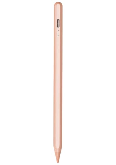 Apple iPad A16 A3354 A3355 İle Uyumlu Avuçiçi Red Ve Eğim Özellikli Uzun Şarj Süreli Dokunmatik Kalem Rose Gold