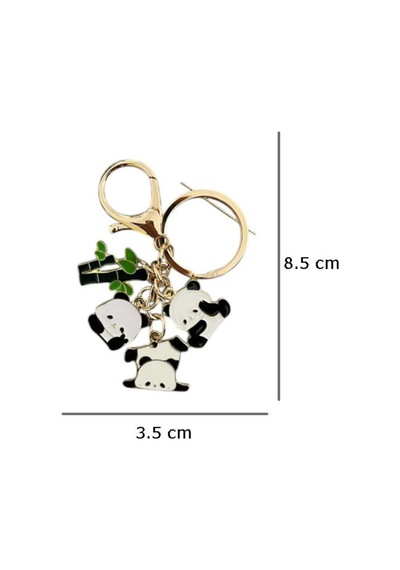 Sevimli Pandalar Metal Charm Anahtarlık Çok Renkli Çok Renkli