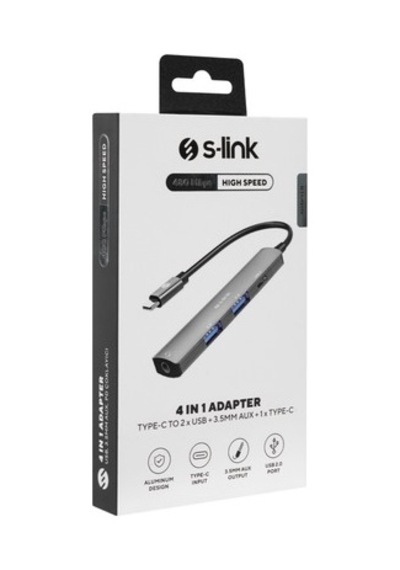 Gri Metal Type-c Dönüştürücü, 4 İn 1 Fonksiyon